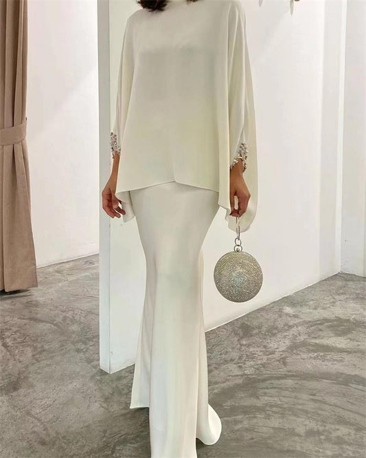 Fashion Solid Color Irregular Top Skirt Two-Piece Set😍