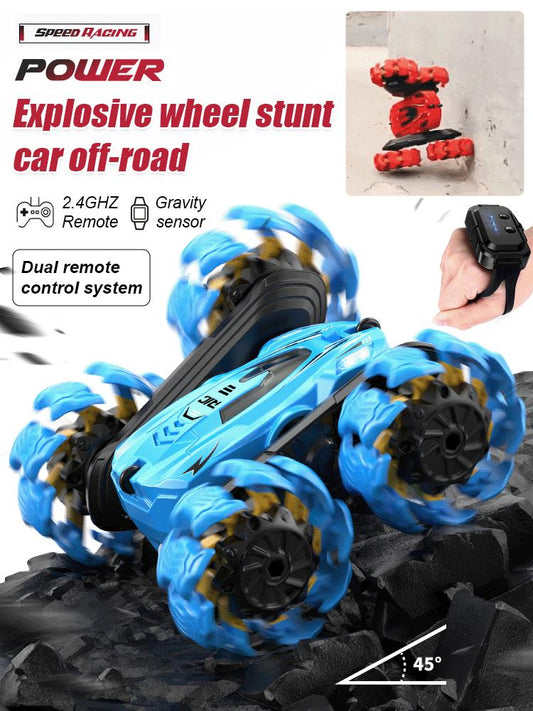 【Dual Remote Control】New Stunt Explosion Wheel RC Car🔥