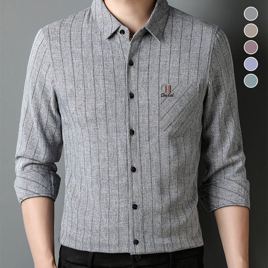 🔥2025 New Hot Sale🔥Men's Striped Long Sleeve Button-Down Shirt