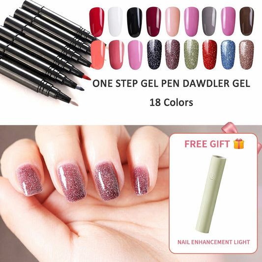 💅 Limited Time Buy 1 Get 1 Free ! ✨One Step Nail Gel Pen🎨Free handheld mini UV nail lamp💡
