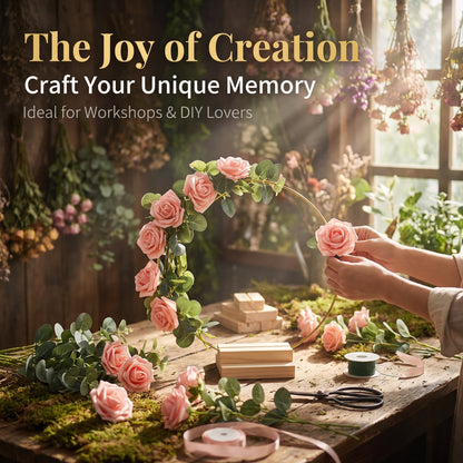 💐BUY 2 GET 1 FREE +  49% OFF!🎀Gold Metal Floral Hoop Centerpiece with Wooden Stand
