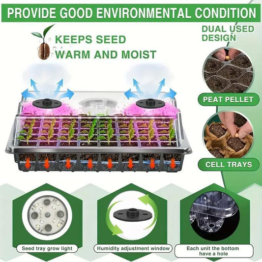 🔥40% discount while stocks last!🎉Seed starter trays with grow light
