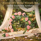 💐BUY 2 GET 1 FREE +  49% OFF!🎀Gold Metal Floral Hoop Centerpiece with Wooden Stand