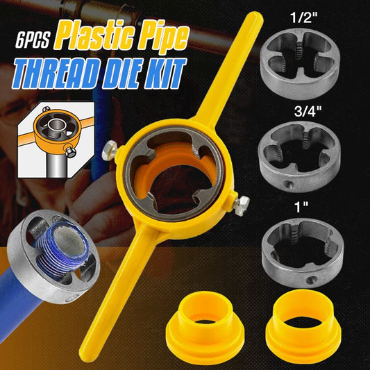 🔥Hot sale piping tool🔥6PCS Plastic Pipe Thread Die Kit