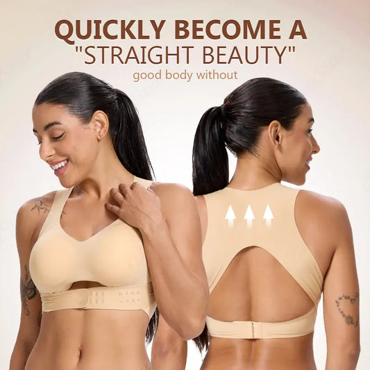 Women’s Beige Wireless Bra, Soft Breathable Non-removable Moulded Cups, Yoga Fitness Sportswear for Gym & Daily Training