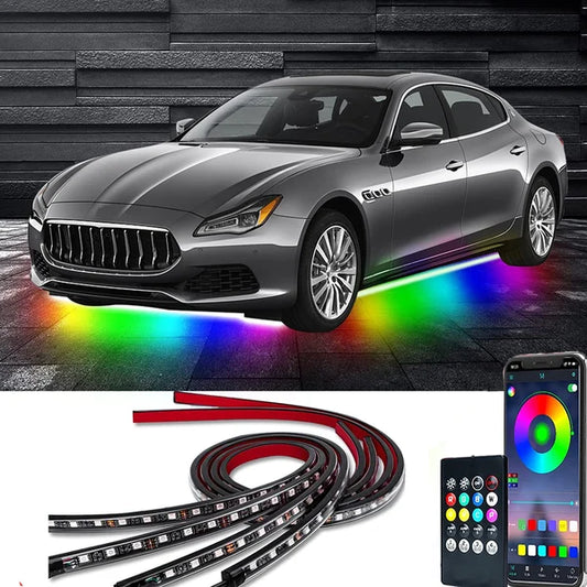 🏆2026 Car Chassis Flexible RGB Waterproof LED Strip Lights (4PCS)🚗⚡