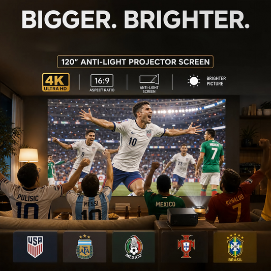 ⚽️⚽️Mega Sale - 50% OFF and Free Shipping!🔥Backlit Projection Screen (16:9)🎥✨