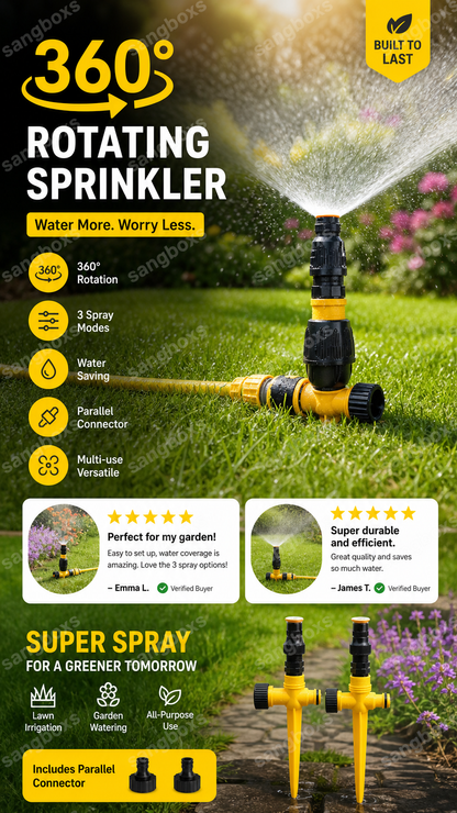 🏡BUY 1 GET 1 FREE✨360° Rotation Auto Irrigation System Garden Lawn Sprinkler Patio