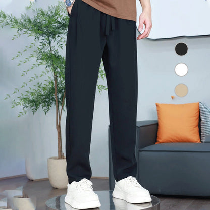 🔥🔥2024 spring and summer new men's silky wrinkle casual pants