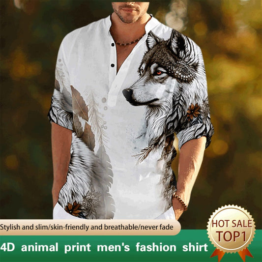 🔥4d Animal Print Men'S Fashion Shirt