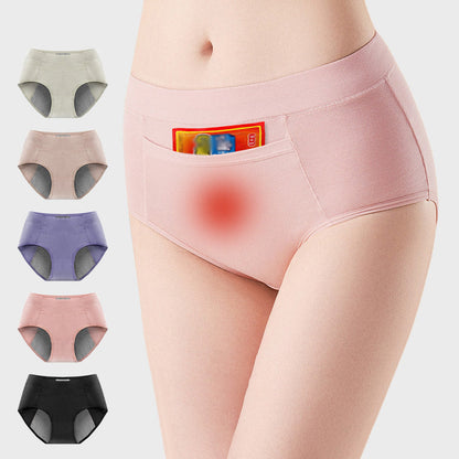 3PCS Women’s Widened Leak-proof Panties with Front Pocket