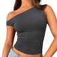Women’s Versatile Solid Color Off-Shoulder Tank Top