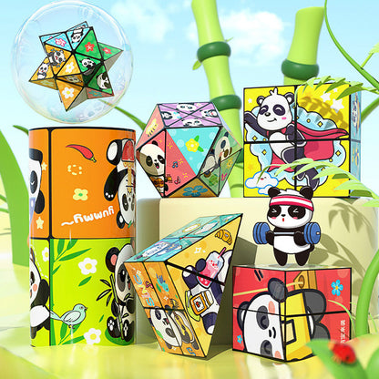 June 1 Gifts for Kids🎁—Creative Folding Panda Magic Cube Toy