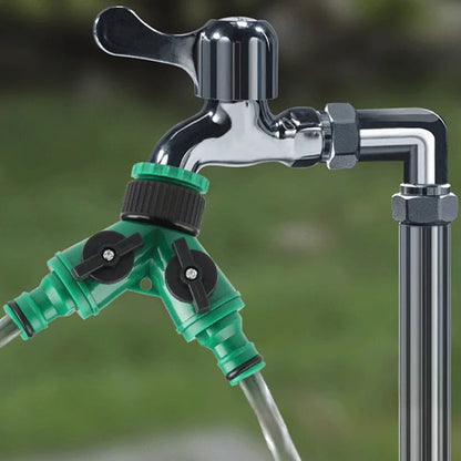 🚰 BUY 2 GET 1 FREE! 🔥 Two-Head Faucet Splitter – Brass construction, leak-proof & fits standard hoses – perfect for garden, washing machine or dual watering 🌿