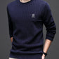 [Warm Gift] Casual Solid Jacquard Pullover Sweater for Men