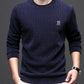 [Warm Gift] Casual Solid Jacquard Pullover Sweater for Men
