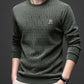 [Warm Gift] Casual Solid Jacquard Pullover Sweater for Men