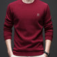 [Warm Gift] Casual Solid Jacquard Pullover Sweater for Men