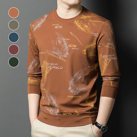 Men’s Print Pullover Long Sleeve Tops