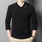 Men's V-Neck Solid Color Long Sleeve T-Shirt