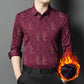 Men's Floral Print Plush-Lined Shirt