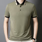 Men's Stretch Ice Silk Short Sleeve Lapel T-shirt