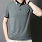 Men's Stretch Ice Silk Short Sleeve Lapel T-shirt