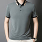 Men's Stretch Ice Silk Short Sleeve Lapel T-shirt