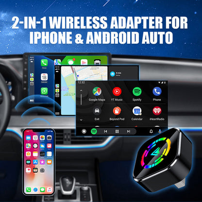 🔥2025 Hot Sale 50% Off🔥2-in-1 Draadloze Adapter voor iPhone & Android Auto