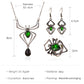 Halloween Green Artificial Gemstone Jewelry Three-Piece Set