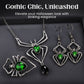 Halloween Green Artificial Gemstone Jewelry Three-Piece Set
