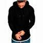 Solid-color Drawstring Hooded Long-sleeve Sweatshirt