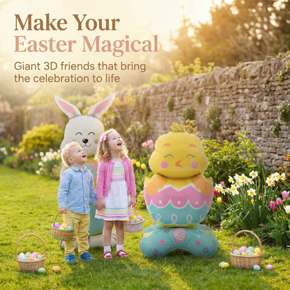 🎁EASTER SALE – 🐰🎉3Giant 3D Standing Bunny Balloon Self-Supporting Festive Cheer