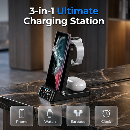 ⏳LIMITED-TIME 50% OFF! 🔥3-in-1 Fast Wireless Charger Stand(📱+⌚+🎧)