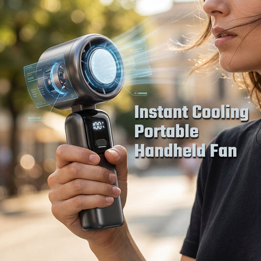 Portable High-Speed Handheld Fan with Ice Cooler