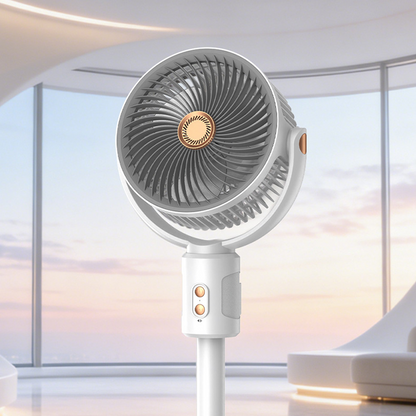 🌀 50% OFF 🔋 Cordless Retractable Fan with Remote Control – Rechargeable & Quiet – Adjustable Height, 3 Speeds – Perfect for Home, Office, or Camping
