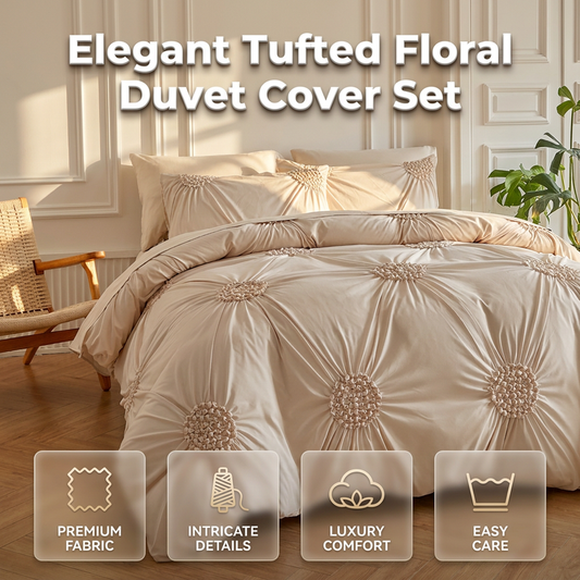 📢📢40% OFF !! ⏰Elegant Pinch Pleat Duvet Cover Set