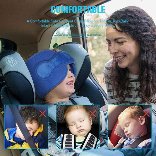📢📢50% OFF !! ⏰Kids Car Sleeping Head Support Band – Adjustable Toddler Sleep Headrest Pillow, Anti-Droop Child Head Stabilizer for Car Seats, Prevent Neck Soreness During Road Trips