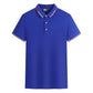 Men's Contrast Collar Printed Lapel T-Shirt