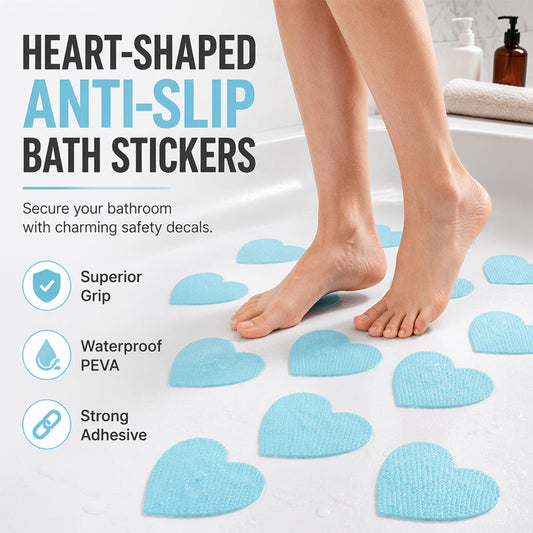 Heart-Shaped Non-Slip Bathroom Stickers