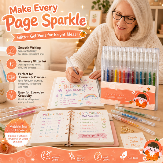 Retractable Glitter Gel Pen for Journaling & Drawing