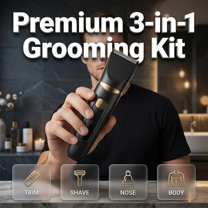 ✂️50% OFF NOW! Premium 3-in-1 Electric Grooming Kit for Men & Women – Rechargeable Hair Clipper, Nose Trimmer & Body Shaver, Multi-Functional Personal Grooming Set