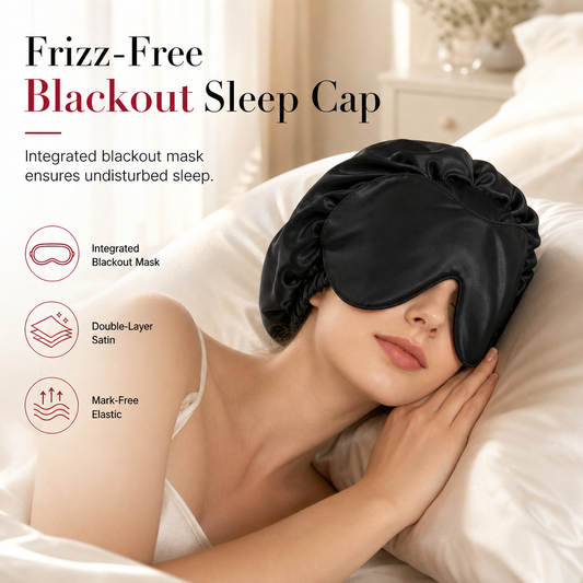 Women's 2-in-1 Satin Sleep Bonnet with Eye Mask