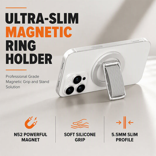 Ultra-Slim Magnetic Phone Ring Holder Kickstand