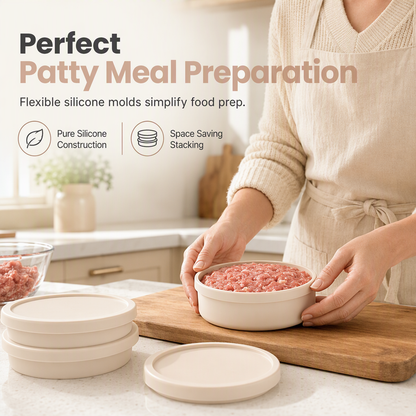 Thickened Round Silicone Meat Portioning Container with Lid