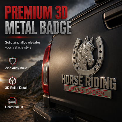 Midnight Edition 3D Metal Horse Car Body Emblem Decal Sticker