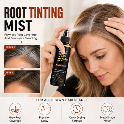 💇49% OFF NOW! Professional Lace Tint Spray for Wigs and Frontals – Quick Drying Root Tinting Mist, Flawless Gray Root Coverage & Seamless Blending for All Brown Hair Shades