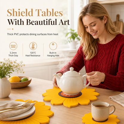 Sunflower and Lotus Shape Thickened Heat Resistant Placemats and Coasters