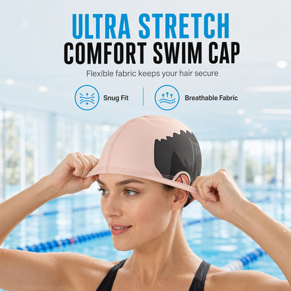 🏊 Stretch Fabric Swim Cap with Playful Design