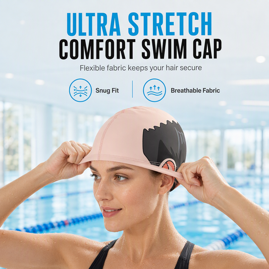🏊 Stretch Fabric Swim Cap with Playful Design
